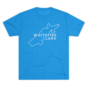 Whitefish Lake Outline Tri-Blend Crew Tee