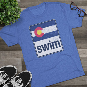 Road Sign Swim Tri-Blend Crew Tee