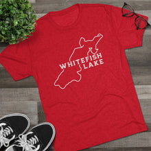 Load image into Gallery viewer, Whitefish Lake Outline Tri-Blend Crew Tee