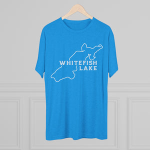 Whitefish Lake Outline Tri-Blend Crew Tee