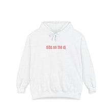 Load image into Gallery viewer, Dibs on the DJ Hoodie — Minimalist White Garment-Dyed Pullover