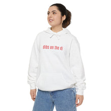 Load image into Gallery viewer, Dibs on the DJ Hoodie — Minimalist White Garment-Dyed Pullover