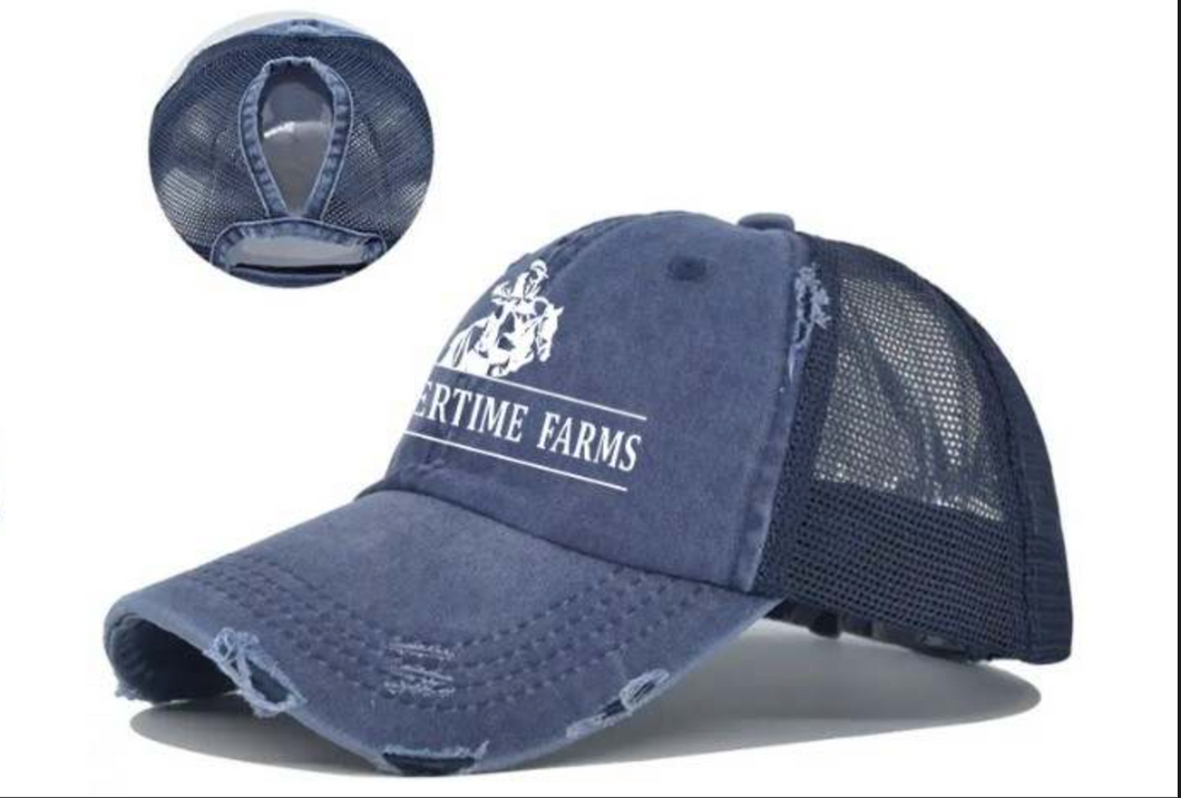 Custom Distressed Trucker Hat (Ponytail)