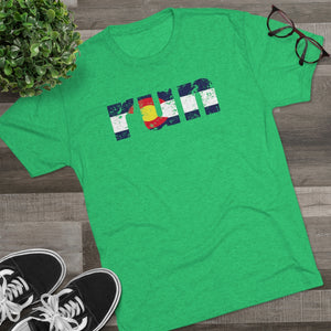 Men's Run Colorado Flag Tri-Blend Crew Tee