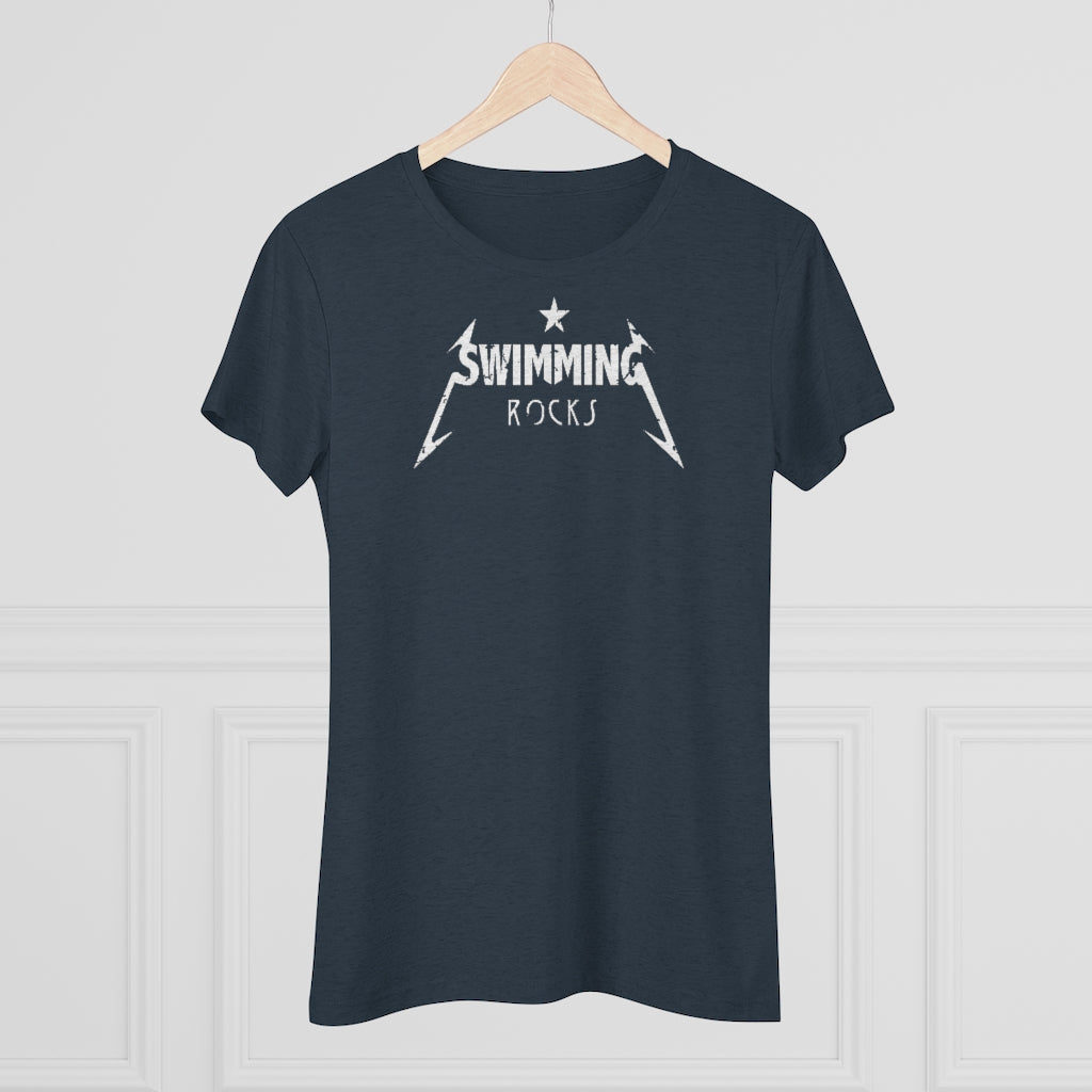 Women's Swimming Rocks Triblend Tee