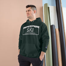 Load image into Gallery viewer, Champion Ski Colorado License Plate Hooded Sweatshirt