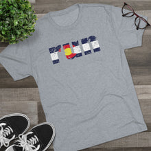 Load image into Gallery viewer, Men&#39;s Run Colorado Flag Tri-Blend Crew Tee