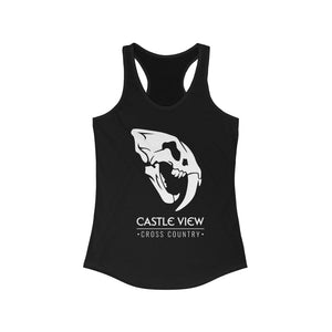 Women's Sabercat Skull Ideal Racerback Tank