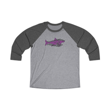 Load image into Gallery viewer, Unisex Tigersharks Tri-Blend 3\4 Raglan Tee