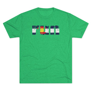 Men's Run Colorado Flag Tri-Blend Crew Tee