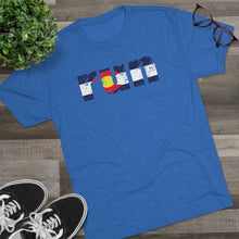 Load image into Gallery viewer, Men&#39;s Run Colorado Flag Tri-Blend Crew Tee