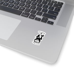 Ski More Work Less Kiss-Cut Stickers
