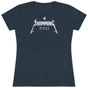 Women's Swimming Rocks Triblend Tee