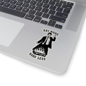 Ski More Work Less Kiss-Cut Stickers