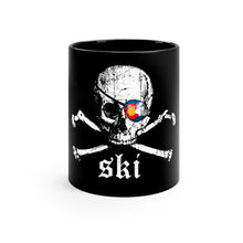 Load image into Gallery viewer, Colorado Ski Pirate Black mug 11oz