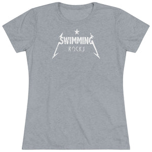 Women's Swimming Rocks Triblend Tee