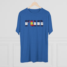 Load image into Gallery viewer, Men&#39;s Run Colorado Flag Tri-Blend Crew Tee