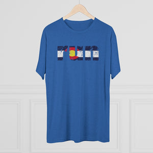 Men's Run Colorado Flag Tri-Blend Crew Tee