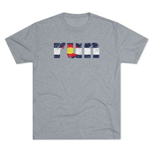 Load image into Gallery viewer, Men&#39;s Run Colorado Flag Tri-Blend Crew Tee