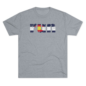 Men's Run Colorado Flag Tri-Blend Crew Tee