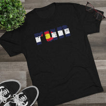 Load image into Gallery viewer, Men&#39;s Run Colorado Flag Tri-Blend Crew Tee