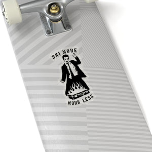 Ski More Work Less Kiss-Cut Stickers
