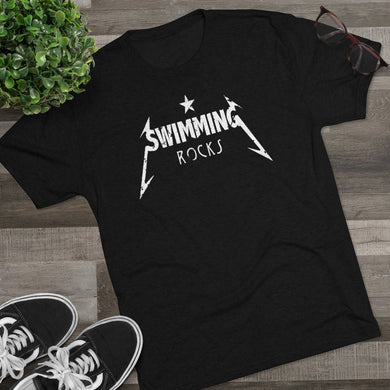 Men's Swimming Rocks Tri-Blend Crew Tee