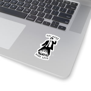 Ski More Work Less Kiss-Cut Stickers