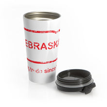 Load image into Gallery viewer, Nebraska Burn Stainless Steel Travel Mug