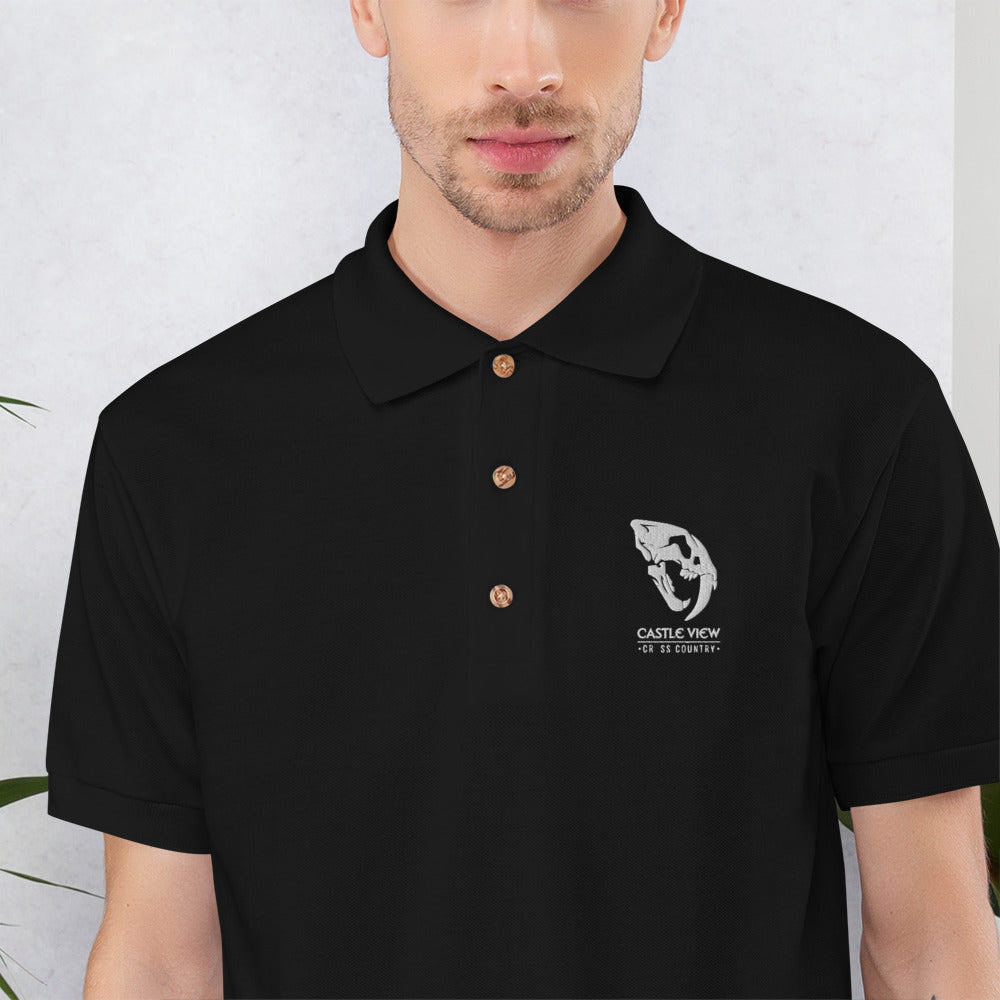 Sabercats Skull Embroidered Polo Shirt
