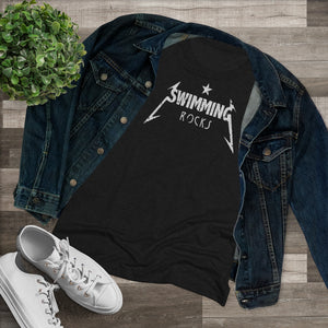 Women's Swimming Rocks Triblend Tee