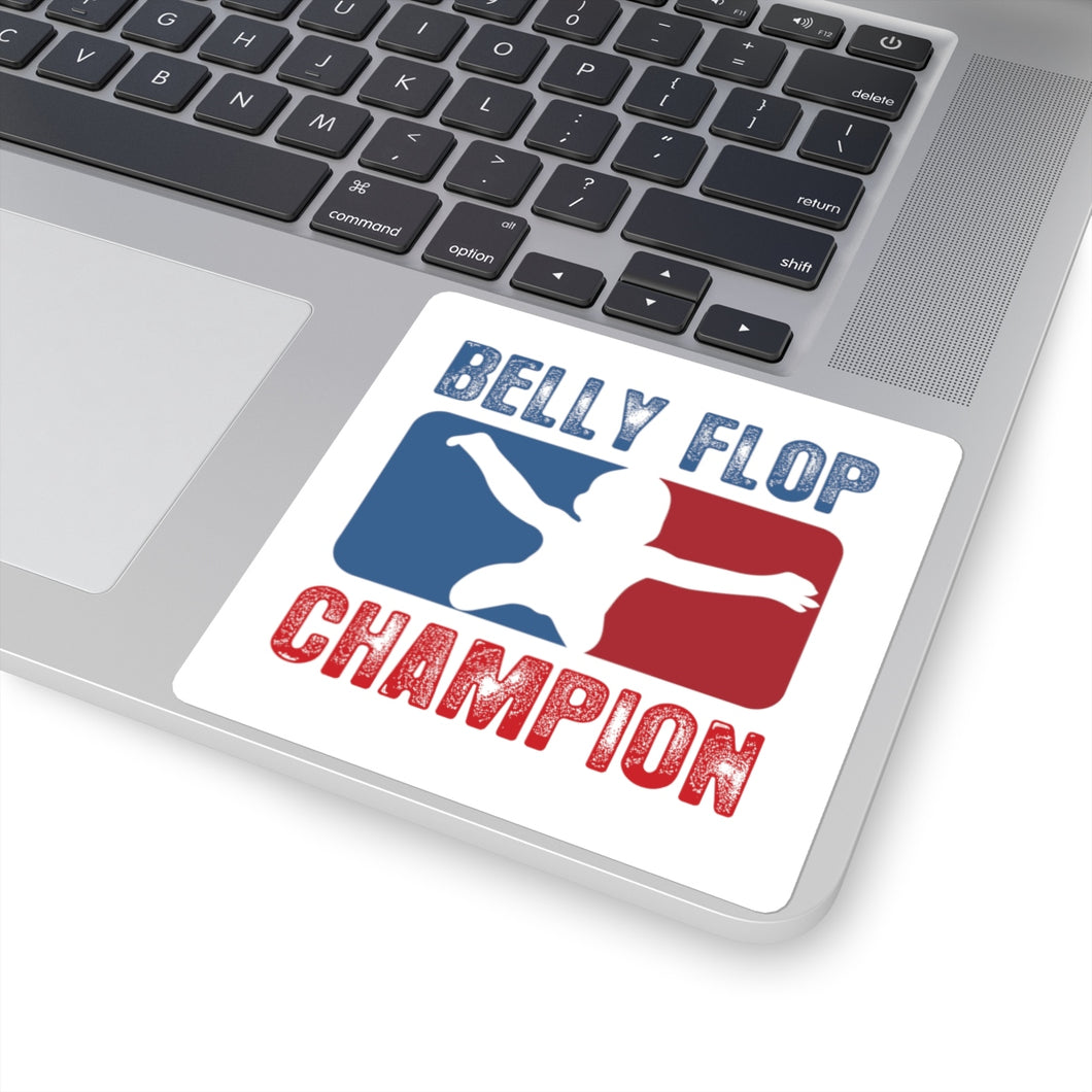 Belly Flop Champion Square Stickers