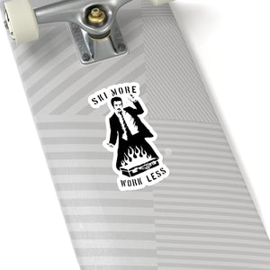 Ski More Work Less Kiss-Cut Stickers