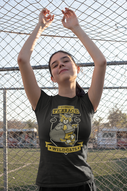 Sunset Terrace Kickball Cat Tri-Blend Crew Tee